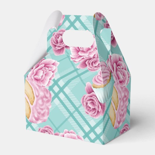 ケーキのカップケーキ花 フェイバーボックス (正面サイド)