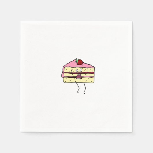 ケーキのスライスとケーキのテーマ スタンダードカクテルナプキン (正面)