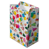 「ケーキのスライスとバルーン」 ミディアムペーパーバッグ (裏面アングル)