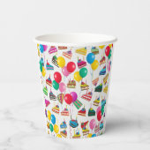 「ケーキのスライスとバルーン」 紙コップ (裏面)