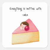 ケーキのスライス スクエアシール (正面)
