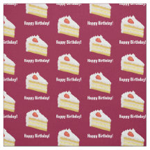 ケーキのスライス&ハッピーバースデーまたは任意の文字/名前