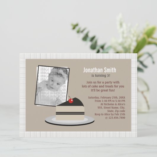 ケーキのスライス 招待状 (スタンド正面)