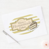 ケーキのスライス 楕円形シール (封筒)