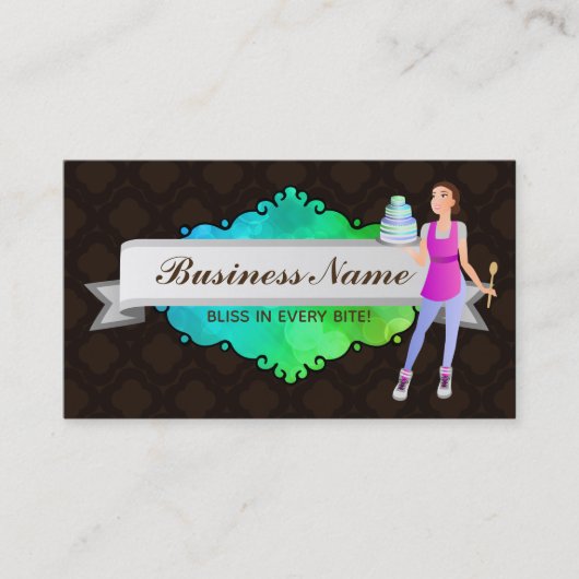 ケーキのスローガンの名刺 名刺 (正面)