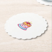 ケーキのテーマ、ケーキのデザイン、かわいいケーキ ペーパーコースター (アングル)