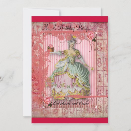 ケーキのデコレーション 誕生日招待状 招待状 (正面)