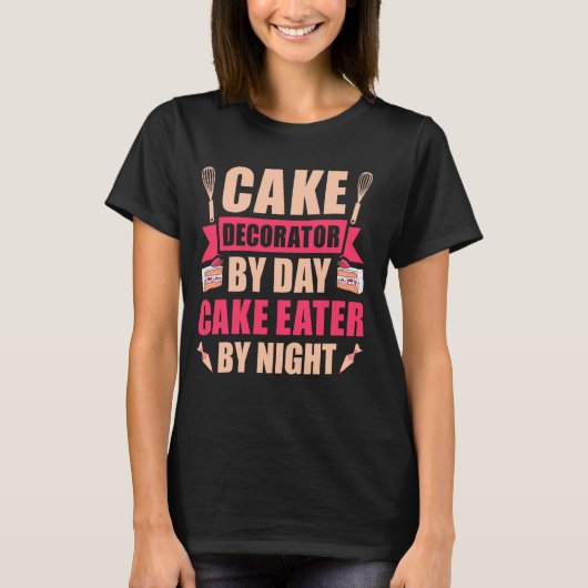 ケーキのデコレーター日ケーキ食べ放題 – Cake D Tシャツ (正面)