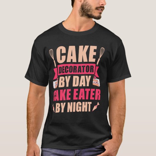 ケーキのデコレーター日ケーキ食べ放題 – Cake D Tシャツ (正面)