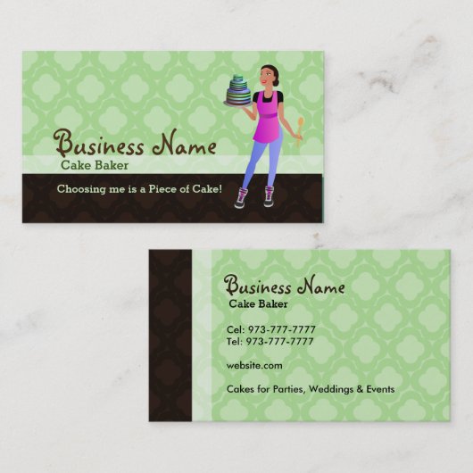 ケーキのパン屋の名刺 名刺 (正面/裏面)