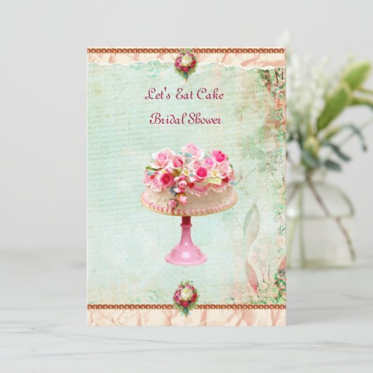 ケーキのブライダルシャワーの招待状を食べよう 招待状 (スタンド正面)
