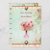 ケーキのブライダルシャワーの招待状を食べよう 招待状 (正面/裏面)