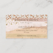 ケーキのベーカーのロゴ赤面ピンク背景 名刺 (裏面)