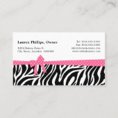 ケーキのポップのシマウマのストライプなリボンのベーカリー 名刺 (裏面)