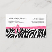 ケーキのポップのシマウマのストライプなリボンのベーカリー 名刺 (裏面)