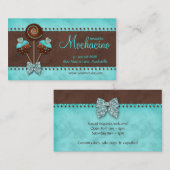 ケーキのポップの名刺のベーカリーの輝き茶色がかった鋼色 名刺 (正面/裏面)