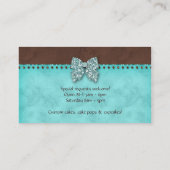 ケーキのポップの名刺のベーカリーの輝き茶色がかった鋼色 名刺 (裏面)