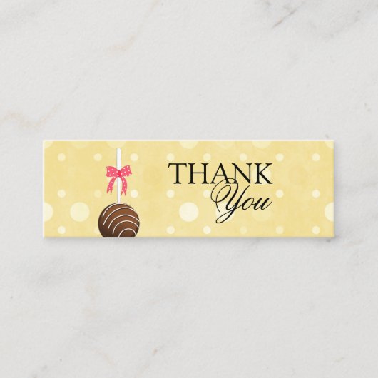 ケーキのポップは付きます感謝していしています スキニー名刺 (正面)