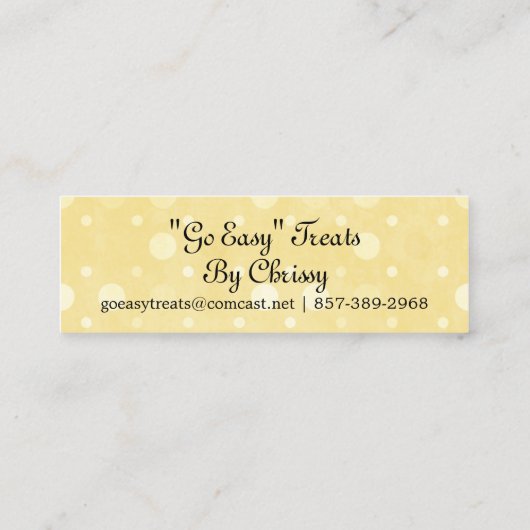 ケーキのポップは付きます感謝していしています スキニー名刺 (裏面)