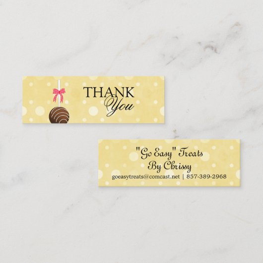 ケーキのポップは付きます感謝していしています スキニー名刺 (正面/裏面)