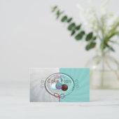 ケーキのポップ・アートのなベーカリーのスタイリッシュなデザイン 名刺 (スタンド正面)