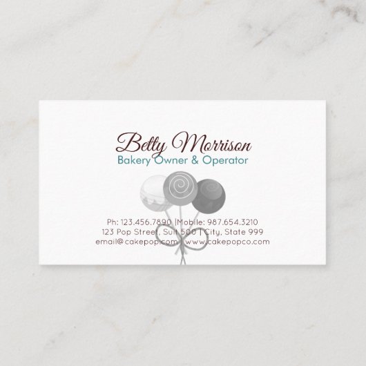 ケーキのポップ・アートのなベーカリーのスタイリッシュなデザイン 名刺 (裏面)