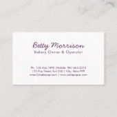 ケーキのポップ・アートのなベーカリーのデザイン 名刺 (裏面)