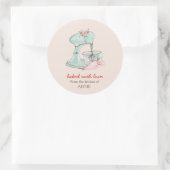 ケーキのミキ焼いたサー「愛と」ピンク淡い色のベーカーズ ラウンドシール (バッグ)