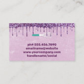 ケーキのロゴ |ウィスク |パープルグリッターアイシング 名刺 (裏面)