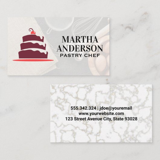 ケーキのロゴ | ベーキング成分 名刺 (正面/裏面)