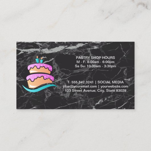 ケーキのロゴ | 金ゴールドドリップウィスク名刺 名刺 (裏面)