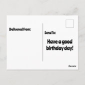 ケーキの上に立つプレーリードッグ幸せと誕生日のサイン ポストカード (裏面)