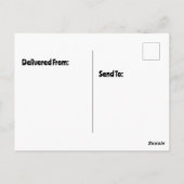 ケーキの上に立つ誕生日帽を被ったフクロウ ポストカード (裏面)