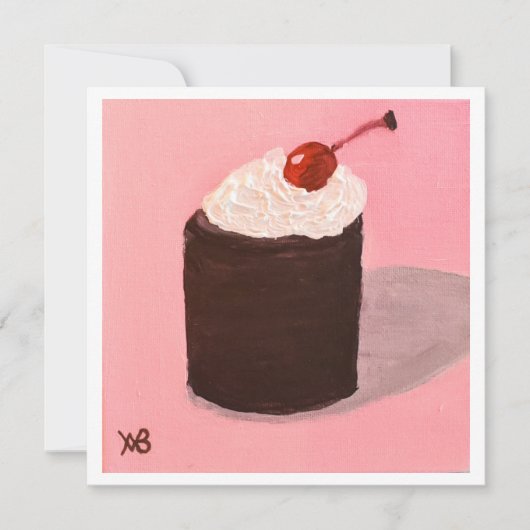 ケーキの上のチェリー カード (正面)