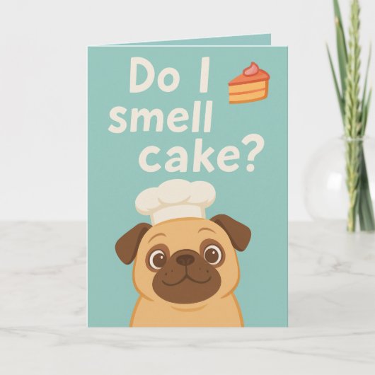 ケーキの匂いがする?パおもしろいグ誕生日 カード (正面)