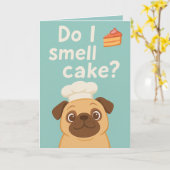ケーキの匂いがする?パおもしろいグ誕生日 カード (黄色い花)