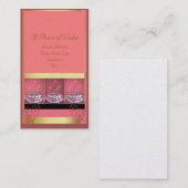 ケーキの名刺のピンクの背景 名刺 (正面/裏面)