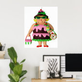 ケーキの女性 ポスター (ホームオフィス)