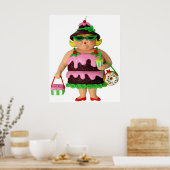 ケーキの女性 ポスター (キッチン)