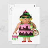 ケーキの女性 ポストカード (正面/裏面)