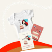 ケーキの小さなレディバグ ベビーボディスーツ