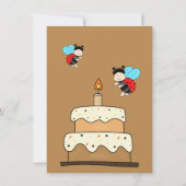 ケーキの小さなレディバグ 招待状 (裏面)