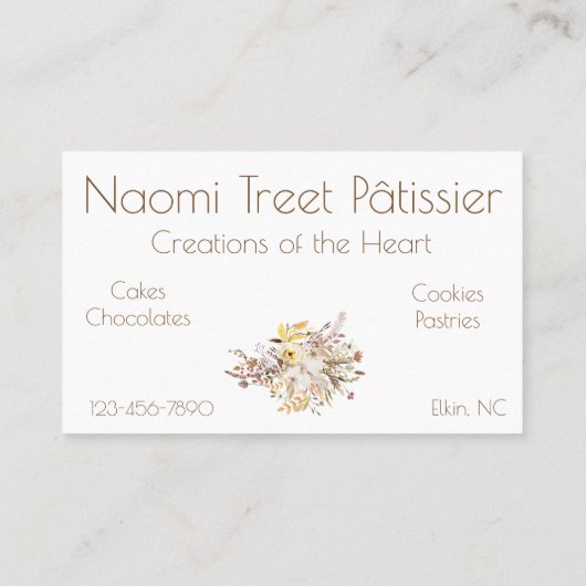 ケーキの店のベーカリーの洋菓子屋のための名刺 名刺 (裏面)
