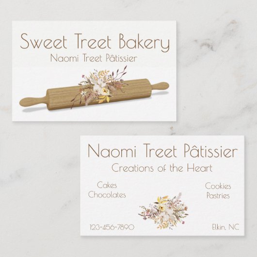 ケーキの店のベーカリーの洋菓子屋のための名刺 名刺 (正面/裏面)
