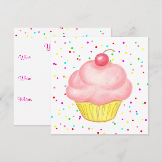 ケーキの招待状 招待状 (正面/裏面)