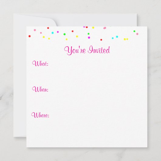 ケーキの招待状 招待状 (裏面)