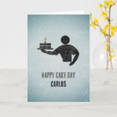 ケーキの日 – サプライズパーティーベーキング – 男性誕生日 カード (黄色い花)