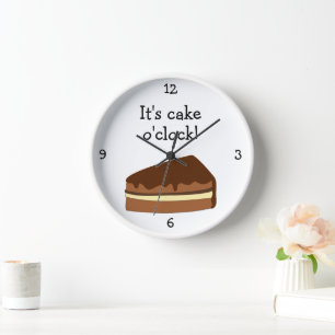 ケーキの時のおもしろいの食糧グラフィック 壁時計