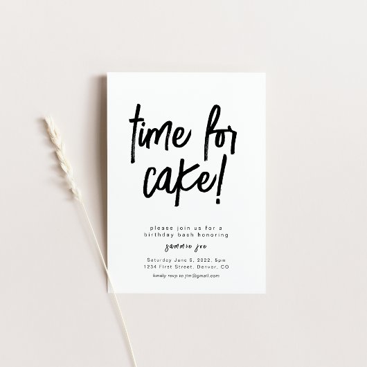 ケーキの時間誕生日招待状テンプレート 招待状