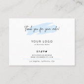 ケーキの気に指示ガイド薄い青の水色 名刺 (裏面)